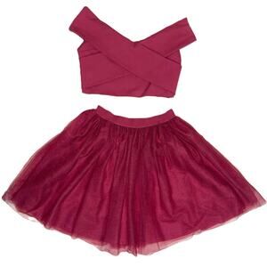Harper + Lemon Women's Prom Formal Dress Size M Cranberry Two Piece